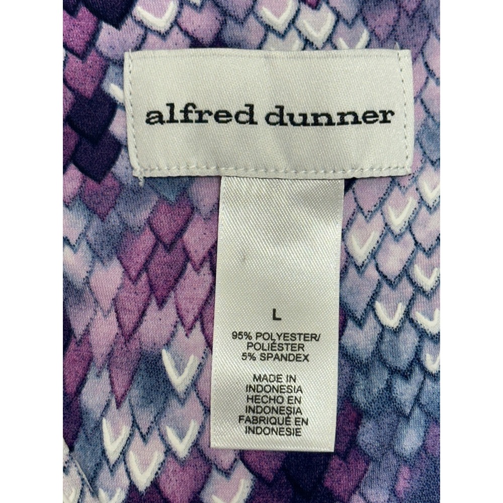 Alfred Dunner Women's Purple Snake Print Tunic Top 3/4 Sleeve Size Large - Picture 4 of 8